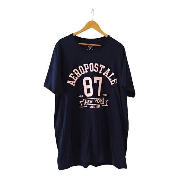 Aeropostale Men's T-shirt Blue Crest. Size 3XL - Picture 1 of 7
